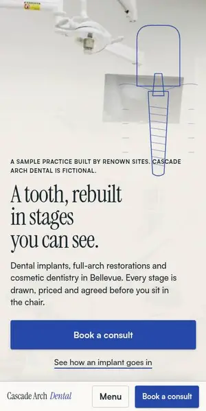 Sample: Implant and cosmetic dentistry practice at 2.0 seconds