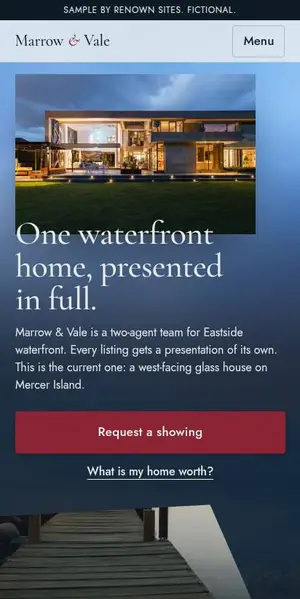 Sample: Luxury waterfront listing team at 2.0 seconds